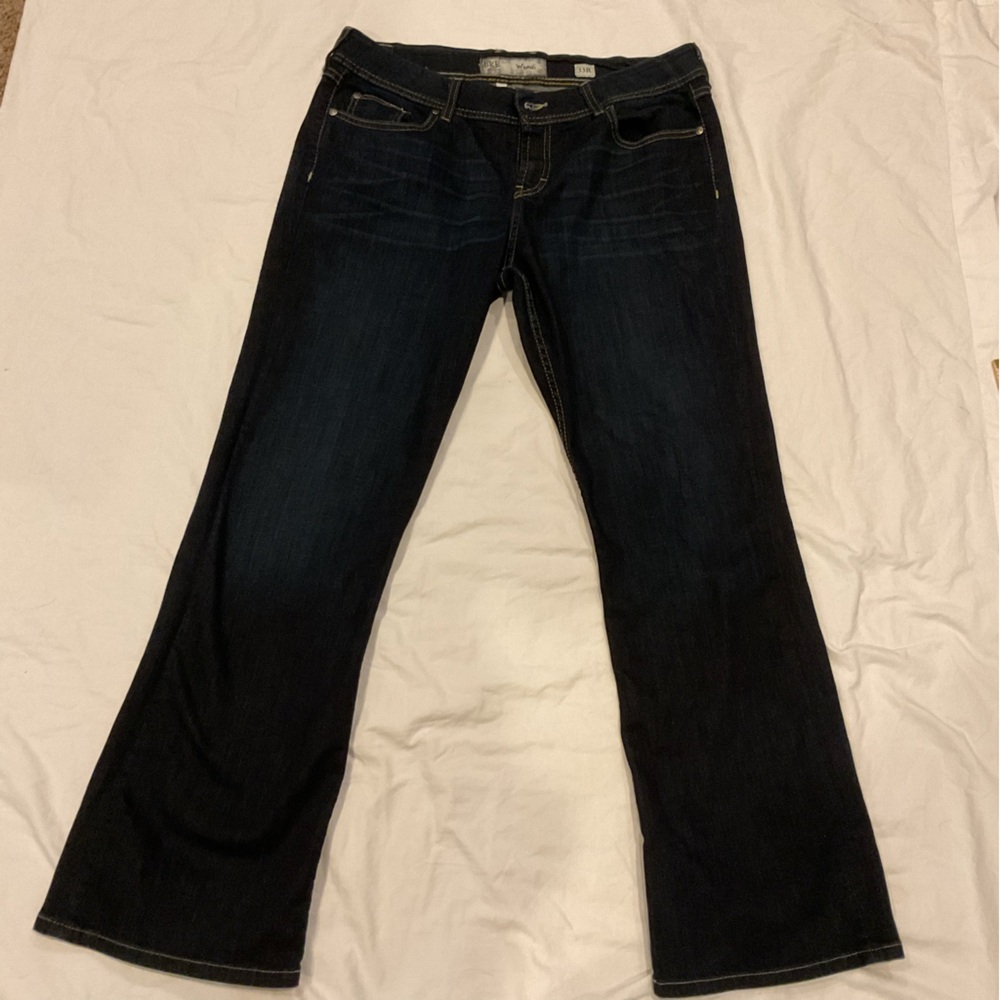 BKE Women's Boot Cut Jeans - Dark Blue